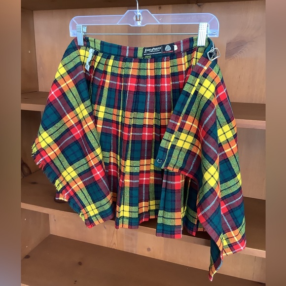 Vintage Laird Portch of Scotland Tartan Wrap Mini Skirt 100% Wool Size 6 - Picture 10 of 13